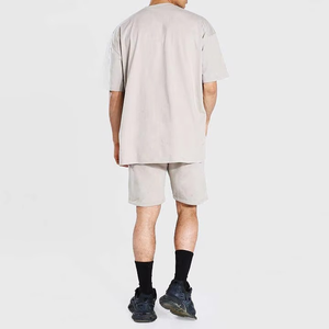 ชุดเสื้อผ้าผู้ชายฤดูร้อน ชุดสองชิ้น กางเกงขาสั้น เสื้อยืด สตรีท เอวสูง กางเกงสองชิ้น เสื้อตาข่าย ชุดเซ็ตผู้ชายลำลอง ชุดวอร์ม - Product Image 2