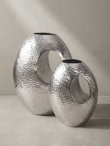 Pot de fleurs au design moderne, petite et grande taille, designs personnalisables faits à la main, vases en métal, finition dorée, pots de fleurs en aluminium - Product Image 6