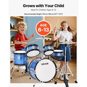 Batteria musicale Junior di 5 pezzi blu per bambini da 14 pollici inclusa - Product Image 2