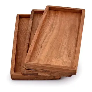 Hot bán keo gỗ hình chữ nhật platters khay cho trang trí nội thất thực phẩm Rau Trái Cây charcuterie món khai vị gỗ phục vụ khay