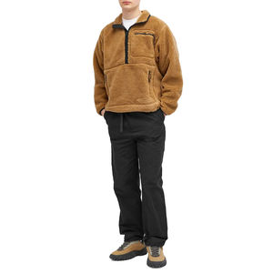 Veste d'hiver unisexe personnalisée à demi-zip, en polaire douce Sherpa, col roulé, multi-poches, imperméable, respirante, avec devant en tissu effiloché - Product Image 2