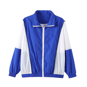 เสื้อแจ็คเก็ตกันลมซิกมา รอยัลบลู ไวท์ ฟูลซิป ผ้าโพลีเอสเตอร์กันน้ำ มีฮู้ด กระเป๋าหน้า ลายพิมพ์ ไซส์พลัส - Product Image 2