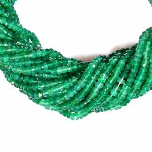 Perles facettées en onyx vert naturel, 4 mm, en vrac, pour la création de bijoux, vente en gros - Product Image 4