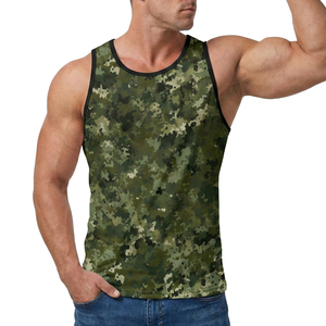 Bulk Custom <b>Men's</b> Camo Printed Training Tank Top Quick Dry Polyester Fitness <b>Singlet</b> Stretchy Bodybuilding Gym Shirt Tank Tops - Product Image 5