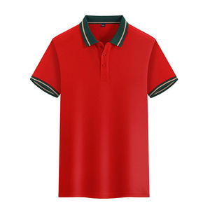 เสื้อโปโลสีดำ แขนสั้น ผ้าถักปิเก้ สีพื้น ใส่สบาย ระบายอากาศได้ดี ทรงปกติ - Product Image 3