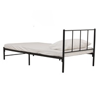 Base de Cama Individual Metálica Industrial Resistente NUHOOM-BASIC, 140 x 200 cm, Negra, para Dormitorio u Hotel
