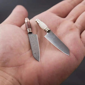 Burraq DIY OEM Cuchillo de Chef Personalizado Hecho a Mano de Grado Industrial, Juego de Cuchillos de Cocina en Miniatura de Acero de Damasco, 3 Cuchillas - Product Image 3