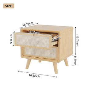 โต๊ะข้างเตียงแบบ2ลิ้นชักพร้อมดีไซน์ทันสมัยสำหรับการจัดระเบียบห้องนอน - Product Image 4
