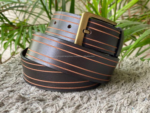 Nuevo cinturón de cuero con hebilla para hombre, cinturón informal Formal impecable de alta calidad, cinturón marrón de cuero genuino para hombre con hebilla ajustable - Product Image 2