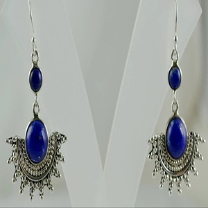 Pendientes de Lapislázuli en Plata de Ley 925, Hechos a Mano, Pendientes de Promesa para Mujer, Estilo Boho, Joyería con Piedra de Nacimiento de Septiembre - Product Image 2