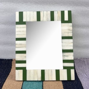 Durable Bone Inlay Resin <b>Square</b> Photo <b>Frame</b> with Horizontal Orientation Tabletop & Wall Mount Home Decor - Product Image 1