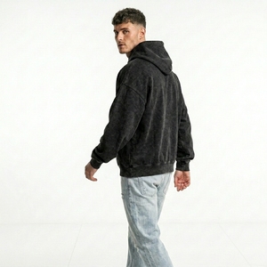 Sudadera con Capucha para Hombre Estilo Vintage, con Parche de Tela Personalizado y Bordado, Oversize, Estilo Urbano, de Forro Polar Grueso - Product Image 5