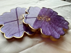 Eco-Friendly Resin <b>Coasters</b> <b>Set</b> Sustainable Stylish Table Decor Mats Pads for Home Restaurants Office or Cafe Classic Style - Product Image 4