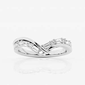 แหวนทองคำประดับเพชรทรงบาแกตต์แบบ Eternity Band ดีไซน์ช่องฝังเพชร สำหรับผู้หญิง เครื่องประดับโรแมนติกชั้นดี - Product Image 6