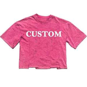 T-shirt Homme Streetwear Personnalisé 2026 en Molleton Épais 300 g/m² Effet Délavé au Soleil et Acide Coupe Boxy Courte - Product Image 6