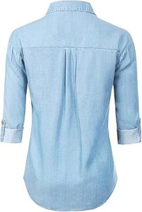 Top Quality Denim Shirt Women High Quality Jeans Western Shirts Long Sleeve Buttons <b>Down</b> Tops Blue Women Denim Shirts For Girls - Product Image 3