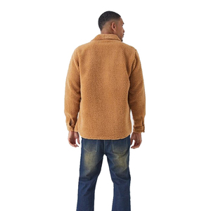 Men's <b>Fleece</b> <b>Jacket</b> Solid Color Stand Collar Casual Winter Wear Breathable Cotton <b>Lining</b> Pullover Regular Fit Front Logo - Product Image 1