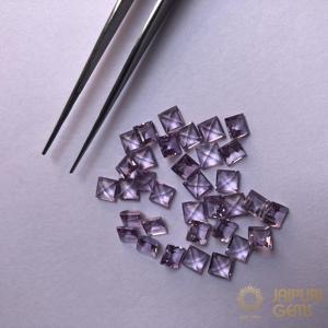 Gemas de Amatista Natural de Jaipur, Corte Cuadrado Facetado, para Collar, Anillo, Pendientes y Colgante, Tamaños desde 5mm - Product Image 2