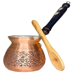 Cafetière turque dorée en laiton, style grec et arabe, Cezve Ibrik Briki, du fabricant indien, produit très tendance - Product Image 4