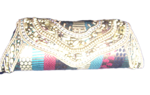 Beaded <b>Clutch</b> Bag with Sparkling Beading Flap Closure Handmade up to 1L Capacity for <b>Wedding</b> Evening Parties - Product Image 1
