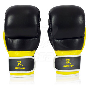 บริการ OEM ผู้ผลิตถุงมือ MMA ขนาดสั่งทำ หนังแท้ กันลื่น ปิดด้วยแถบตีนตุ๊กแก ยี่ห้อ ROBUST INDUSTRIES ถุงมือสำหรับฝึกซ้อม - Product Image 3