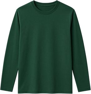 Camiseta Casual de Manga Larga para Hombre, Cuello Redondo, Lisa, Personalizable, de Pana Suave, Transpirable, para Gimnasio, Entrenamiento y Deportes - Product Image 1