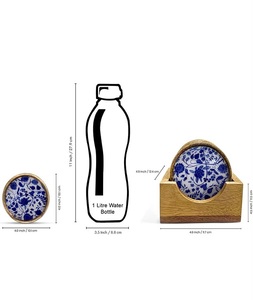 Ensemble de sous-verres ronds jetables en bois traditionnel indien avec incrustations en résine écologique et sous-verres personnalisés par F S INTERNATIONAL - Product Image 3