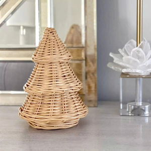 Wholesale Handmade Rattan Christmas <b>Tree</b> Decoration Rustic Woven Customized Color Tabletop Natural Boho Farmhouse Xmas Ornament - Product Image 4