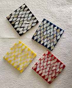 Unique Mother Of Pearl Inlay <b>Resin</b> Coasters Eco-Friendly <b>Table</b> <b>Top</b> Coaster High Quality Mats & Pads Export Quality Coaster - Product Image 5