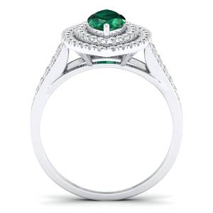 Anillos de Compromiso REYES Hechos a Mano en Oro Sólido de 14K con Corte Marquesa y Esmeralda de 1 Quilate para Mujer, Joyería con Diamantes Certificados por IGI - Product Image 4