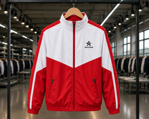 Custom High Quality Men’s Sports Track <b>Jacket</b> Windbreaker Latest Two Tone Red <b>White</b> <b>Jacket</b> Polyester Athletic Teamwear <b>Jacket</b> - Product Image 6