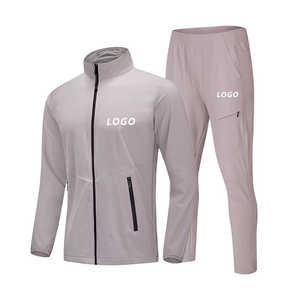 Veste de course d'hiver légère anti-rides de haute qualité, ensemble deux pièces zippé, pantalon de survêtement en nylon pour l'entraînement, tenue de jogging, survêtements - Product Image 4