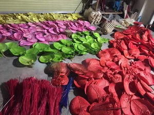 Ventilador de mano portátil de bambú pintado a mano, estilo vintage, grande, de paja, repelente de mosquitos para niños, refrescante, para verano - Product Image 6