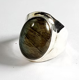 Designer Labradorite Natural Stone Bezel Setting Sterling <b>Silver</b> Handcrafted Big Chunky <b>Ring</b> 7.7 Grams <b>for</b> <b>Men</b> - Product Image 2