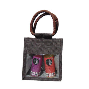 Direct Factory Supply Natural Quality Jute Gift <b>Bag</b> With <b>Transparent</b> Window Custom Design Eco Friendly Reusable Shopping Packagi - Product Image 1