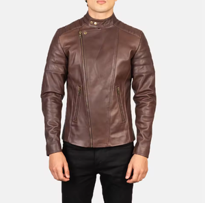 Veste en cuir à capuche entièrement zippée pour homme, sur mesure, haut de gamme, au design moderne et tendance pour l'hiver, style streetwear - Product Image 1