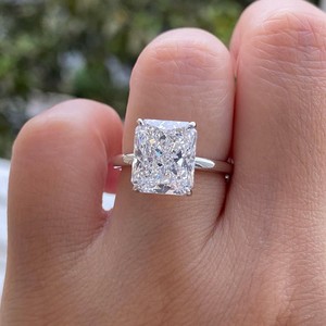 Radiant Cut 3.00 CT Lab Grown Diamond Filled E/VVS2 IGI Certified Luxury Solitaire Engagement <b>Ring</b> Platinum Prong <b>Set</b> <b>Women</b> Fine - Product Image 3