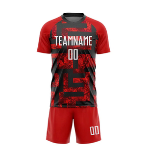 Wholesale Professional Breathable Quick Dry Sublimated Print V-neck Short Sleeve Unisex Soccer Uniforms Oem High Quality Sports - Product Image 4