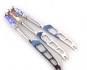 Modern Stainless Steel <b>Cheese</b> <b>Knife</b> <b>Set</b> With Blue Handle Durable Kitchenware For Serving <b>Cheese</b> Camping Use And Dining Use - Product Image 1