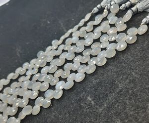 Natural Grey Moonstone Faceted Heart Beads For Jewelry Making 7-8MM Grey Moonstone Faceted Gemstone Heart Shape Beads Wholesaler - Product Image 1