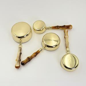 Long Resin Handle Measuring Scoop Set 202 Stainless Steel Coffee Spoon Powder Wood Coffee Scoops Measuring Spoon for Baking - Product Image 5