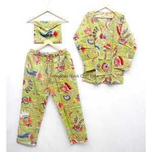 Conjunto de Pijama de Algodón 100% con Estampado Floral, Manga Larga, Cuello Redondo, Cintura Elástica, Pantalones Largos, Suave y Casual, Ropa de Verano para Mujer - Product Image 5