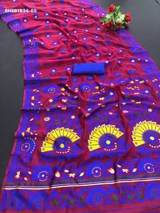 Best Quality Woven Cotton with <b>Jamdani</b> Pattern Flower-design <b>Saree</b>-Set Worldwide Supplier Exporter At Wholesale Rate - Product Image 2