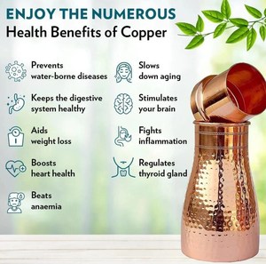 Nouvelle Arrivée : Bouteille d'Eau en Cuivre Pur avec Finition Martelée, Bouteille de Stockage Nocturne aux Bienfaits pour la Santé - Product Image 4