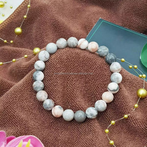 Green Agate <b>Beaded</b> <b>Bracelet</b> 8mm Gradient Color Elastic Handmade Trendy Unisex Gift Jewelry - Product Image 3