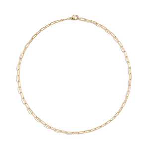 14K <b>Solid</b> Gold Paperclip Chain <b>Necklace</b> 16 Inches Textured Diamond Cut Elongated Link Cable Beaded Minimalist Christian - Product Image 5