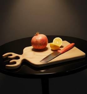 Juego de tablas de cortar de madera con mango en forma de asta de ciervo, de madera maciza, para preparación de cocina, tabla de servir para queso, pan y platos, para el hogar. - Product Image 2