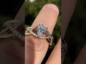 Anillo de Oro Sólido de 10, 14 y 18k Personalizado con Diamantes Cultivados en Laboratorio en Forma de Pera, Anillo de Compromiso Infinito para Mujeres y Niñas - Product Image 6