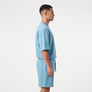 Ensemble short et t-shirt d'été pour hommes, grande taille, personnalisé avec logo, vente en gros, idéal pour la gym et le fitness - Product Image 2