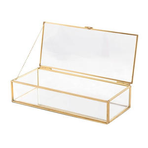 Caja de Joyería de Latón Fundido a Presión en Tono Dorado, Hecha a Mano con Vidrio, con Color y Logotipo Personalizados, Elegante Organizador de Tocador para Hogares Modernos - Product Image 4